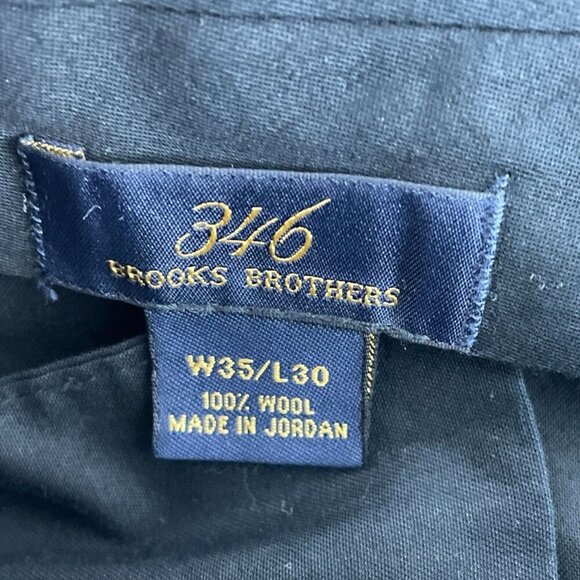 Brooks Brothers Mens 346 Black Wool Pleated Dress Pants W35 L30 4151 - Picture 3 of 9